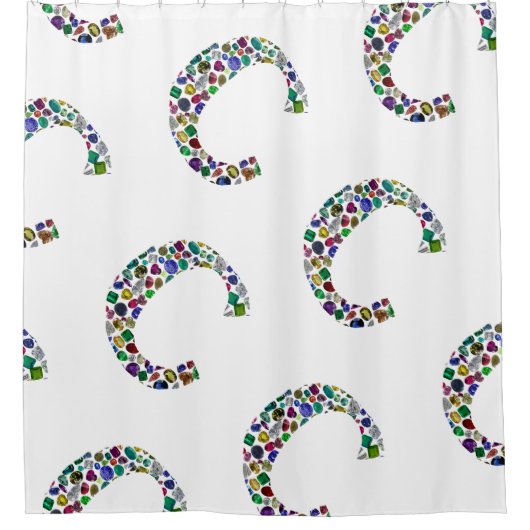 イニシャルモノグラムレターCトレンディー シャワーカーテン (正面)