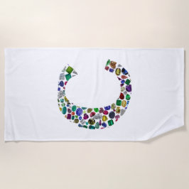 イニシャルモノグラムレターCトレンディー ビーチタオル