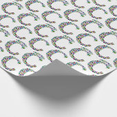 イニシャルモノグラムレターCトレンディー ラッピングペーパー (角)