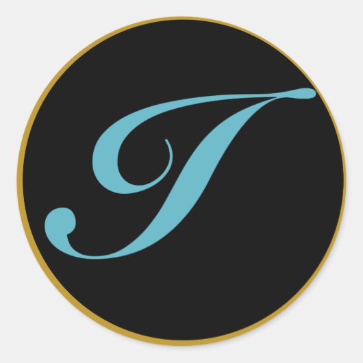 イニシャルモノグラムレターI ラウンドシール (正面)