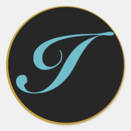 イニシャルモノグラムレターI ラウンドシール