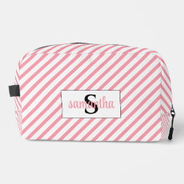 イニシャルモノグラム名ピンクと白 ドップキット