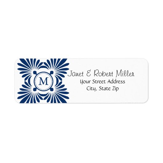 イニシャルモノグラム差出人住所ラベル ラベル (正面)