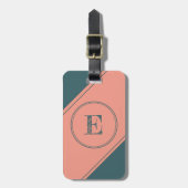 イニシャルモノグラム幾何二重円バー ラゲッジタグ (正面縦)