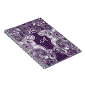 イニシャルモノグラム文字転が抽象芸術紫 ノートブック (右側)