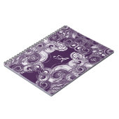 イニシャルモノグラム文字転が抽象芸術紫 ノートブック (左側)