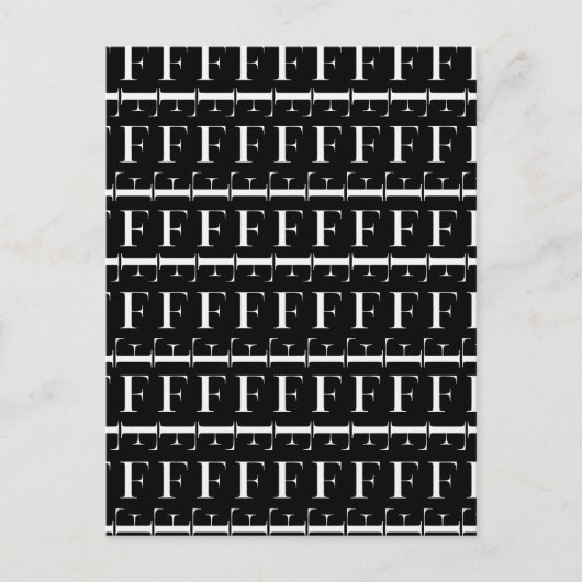 イニシャルモノグラム文字F ポストカード (正面)