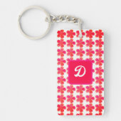 イニシャルモノグラム植物性かわいいカスタムフローラ キーホルダー (正面)