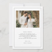イニシャルモノグラム結婚フォトサンキューカード サンキューカード (裏面)