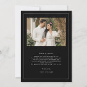 イニシャルモノグラム結婚フォトサンキューカード サンキューカード (裏面)