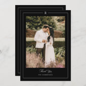 イニシャルモノグラム結婚フォトサンキューカード サンキューカード (正面/裏面)