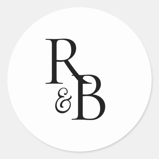 イニシャルモノグラム結婚封筒シール ラウンドシール (正面)