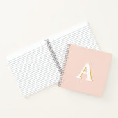 イニシャルモノグラム赤面ピンクヴィンテージタイポグラフィ ノートブック (内部)