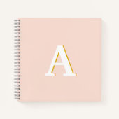 イニシャルモノグラム赤面ピンクヴィンテージタイポグラフィ ノートブック (正面)