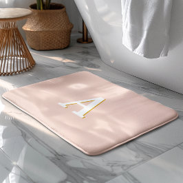 イニシャルモノグラム赤面ピンクヴィンテージタイポグラフィ バスマット