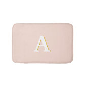 イニシャルモノグラム赤面ピンクヴィンテージタイポグラフィ バスマット (正面)