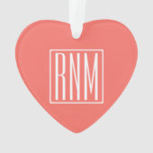 イニシャルモノグラム |サンゴに白 オーナメント (裏面)