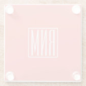 イニシャルモノグラム |サンゴに白 ガラスコースター (裏面)