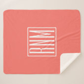 イニシャルモノグラム |サンゴに白 シェルパブランケット (正面(横))