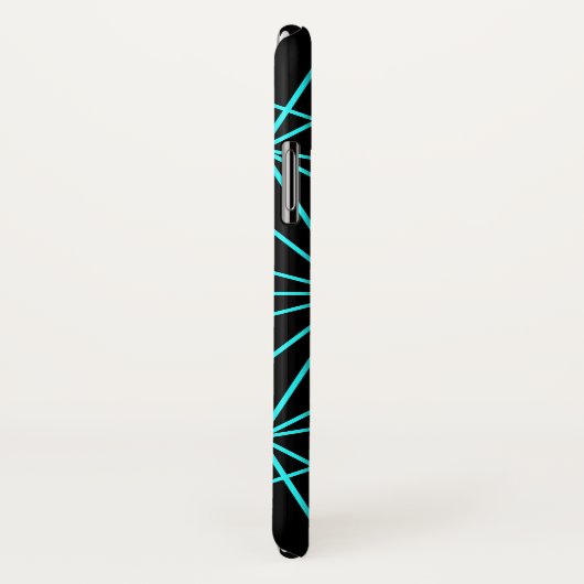 イニシャルモノグラム |ターコイズ幾何学的デザイン Case-Mate iPhoneケース (裏面/右)