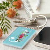 イニシャルモノグラム・フラワー・カスタムカラー・Ｊ キーホルダー (正面右)