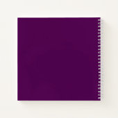 イニシャルモノグラム |ホワイトオン深い紫 ノートブック (裏面)