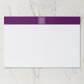 イニシャルモノグラム |ホワイトオン深い紫 ペーパーパッド (正面)