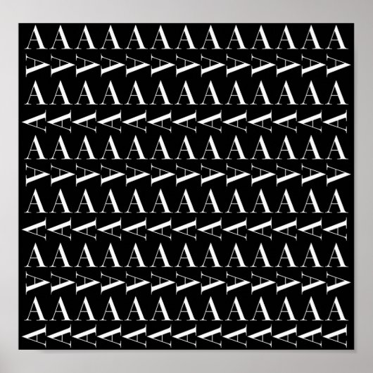 イニシャルモノグラム 文字 A, 背景色を選択 ポスター (正面)