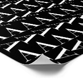 イニシャルモノグラム 文字 A, 背景色を選択 ポスター (角)