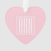 イニシャルモノグラム |淡いピンクの白 オーナメント (裏面)