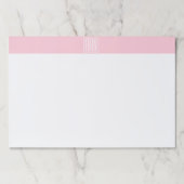 イニシャルモノグラム |淡いピンクの白 ペーパーパッド (正面)