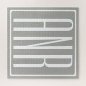 イニシャルモノグラム |薄い灰色の白 ジグソーパズル (横)