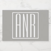 イニシャルモノグラム |薄い灰色の白 フードラベル (シングルラベル)