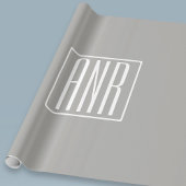 イニシャルモノグラム |薄い灰色の白 ラッピングペーパー