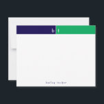 イニシャルモノグラム 青緑のバンド ステーショナリー ノートカード<br><div class="desc">このシンプルでモダンなデザインは、2色のバンドと2つのイニシャル、そして下部に名前/テキストを特徴としています。 デザイン要素を調整したり、テキストをさらに変更したい場合は、カスタマイズボタンをクリックしてください！ このデザインのバリエーション、追加の色、および調整製品は、当社のショップzazzle.com/store/doodleluluでご覧いただけます。 あなただけのユニークなマッチングアイテムを作成するために、このデザインを特定の製品に適用する必要がある場合は、お問い合わせください！ 2つのジューンバグによるDoodleLuluのデザインをご覧いただき、誠にありがとうございます！</div>