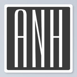 イニシャルモノグラム |黒の上に白 シール