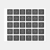 イニシャルモノグラム |黒の上に白 ラベル (シート)