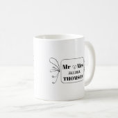 イニシャルモノグラム Mr&Mrs コーヒーマグカップ (正面右)