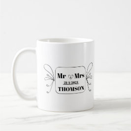 イニシャルモノグラム Mr&Mrs コーヒーマグカップ