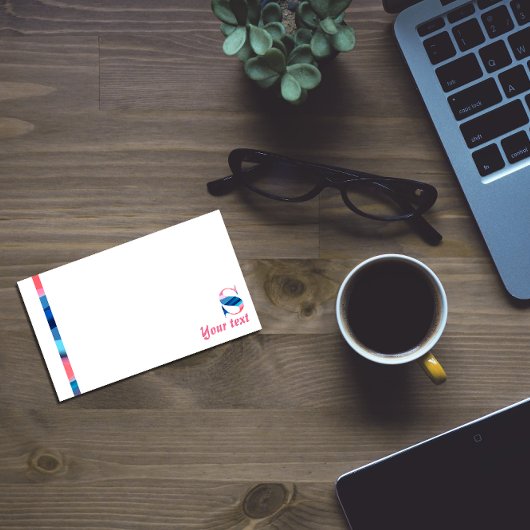 イニシャルモノグラムSコーラルブルーグラデーション注 ポストイット