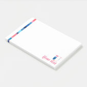 イニシャルモノグラムUコーラルブルーグラデーション注 ポストイット (アングル)