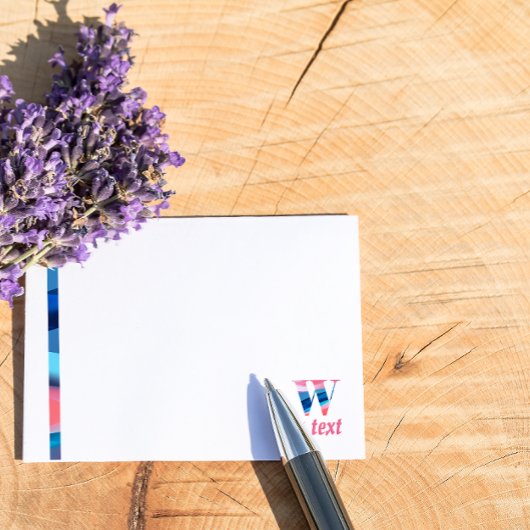 イニシャルモノグラムWコーラルブルーグラデーション注 ポストイット