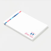 イニシャルモノグラムWコーラルブルーグラデーション注 ポストイット (アングル)