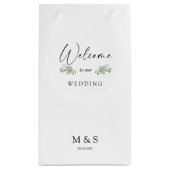 イニシャルユーカリ結婚式の引き出物ホワイト スモールペーパーバッグ (裏面)