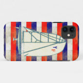 イニシャルヨット海洋ストライプ船 Case-Mate iPhoneケース (裏面(横))