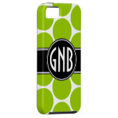 イニシャルライムグリーン水玉模様iPhone 5ケース Case-Mate iPhoneケース (裏面/右)