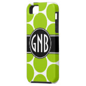 イニシャルライムグリーン水玉模様iPhone 5ケース Case-Mate iPhoneケース (裏面左)