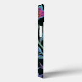 イニシャルラグジュアリーブラックフラワーパターンゴールデン縁ど Case-Mate iPhoneケース (裏面 / 右)