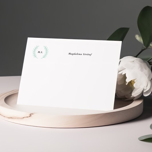 イニシャルリースパーソナライズされたノートカード ノートカード