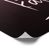 イニシャルレターピンクグラデーションク名ユニークモノグラム ポスター (角)